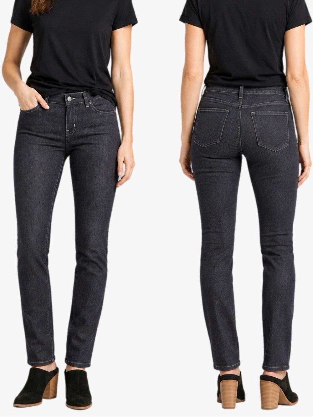 prAna Kayla Jeans Plus Size 14 Charcoal Gray Straight Leg Stretch Denim
